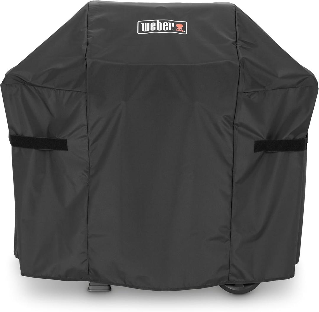 Weber Premium Outdoor Grill Cover, Water Resistant, Compatible with Small Spirit Series Gas Grills, Black, 200 & 300 Series - 2 & 3 Burner