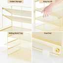 OPNICE Desk Organizer, 6-Tier Letter Tray Paper Organizer, Desktop File Organizer, Office Desk Accessories & Office Decor for Women, Workspace Organizer for Office Supplies(Gold)