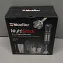 Mueller Multistick 5-in-1 Immersion Blender Handheld, 12 Speed Hand Mixer - Turbo Boost, Heaviest Duty Copper Motor, Titanium Blades Hand Blender, Milk Frother Wand, Whisk, Beaker, Chopper, Grey (Gray)