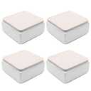 Bonsicoky 4 Pcs Self-Adhesive Furniture Bed Risers, Square Heavy Duty Carbon Steel Table Sofa Risers Adds 1.2" Height with Felt Pad, White