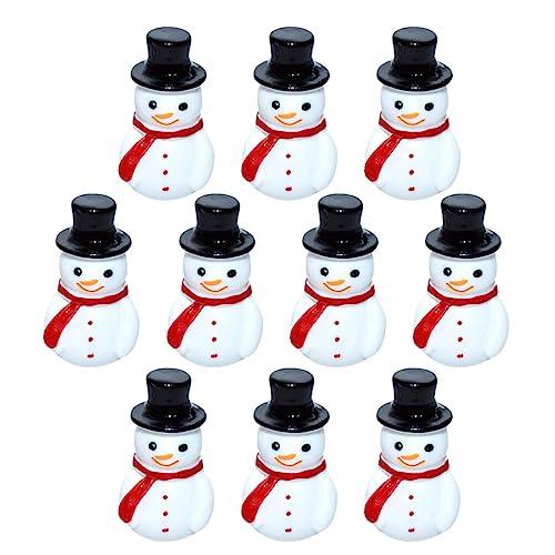 MAGICLULU 9pcs Mini Christmas Resin Microscopic Snowman Ornament Miniature Snowman Figurines for Dollhouse Desktop Decoration (Black)