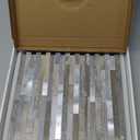 Midcard 10 Pieces Peel and Stick Backsplash PVC Wall Tile,for Kitchen Backsplash,Bathroom,Fireplace,Laundry (Trapezoidal Distressed Silvery Moon)