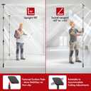 10FT Dust Barrier Poles, 4 Pack Spring Retractable Zipper Wall Poles for Dust Barrier System with 2 Heavy-Duty Zippers & Plastic Film, for Interior Decoration, Remodeling & Isolation Work