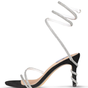 Lovee Cosee Rhinestone High Heels for Women Sexy Wrap Strap Open Toe Sandals Wedding Party Stiletto Heels 8.5