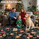 6x9 Area Rug, Floral Rugs for Living Room, Stain-Resistant Washable Bedroom Rug, Non-Slip Area Rugs for Dining Room Under Table, Indoor Carpet for Home Office (6 x 9 Black)