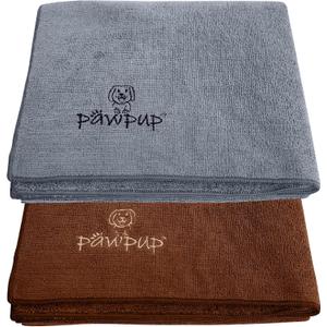 Dog Towels for Drying Dogs Super Absorbent Microfiber Pet Grooming Towel for Dogs, Cats and Other Pets (40 x 24 Inches, Brown and Grey)