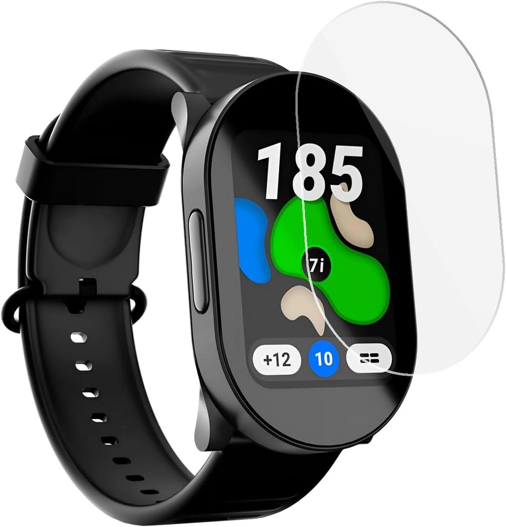 3 x Screen Protector Tempered Glass 2-PCSCompatible with Blue Tees GPS Golf Watch, Anti-Scratch Bubble-Free HD Clear Hard Film