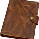 Personalized Simple A5 leather ring binder notebook cover/distressed leather refillable refill journal diary - NBA505S