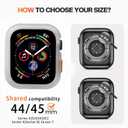 3 x Rugged Cover Compatible with Apple Watch Case 45mm 44mm Series 9/8/7/6/5/4/SE, Apple Watch Case Soft Flexible TPU Shockproof Protective Bumper Cover for iWatch 45mm 44mm (Clear)