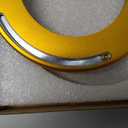 Zonon Circle Drawing Maker Stainless Steel Adjustable Round Circle Template Tool Ring Making Tool with Black Flannelette Bag for Drafting, 125 mm(Yellow)