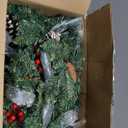 TigeJoy 9FT Luxury Prelit Christmas Garland with Warm White LED Timer Lights, Snow Cedar Garland with Red Berries, Mixed Pinecones, 8 Modes 3AA Battery Operated Xmas Decor for Fireplace Doorway Porch