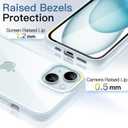 2 x JETech Case for iPhone 15 6.1-Inch, Shockproof Phone Bumper Cover, Solid Color Matte TPU Frame, Anti-Scratch Clear Back (Blue)