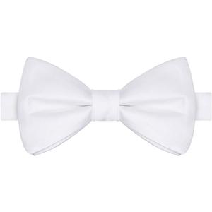KissTies Mens Pre-Tied Bow Tie Adult's Adjustable Tuxedo Satin Bowtie (White)