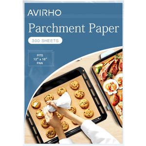 300 Pcs Unbleached Parchment Paper Sheets, 12x16 Inch Precut Baking Paper for Baking Sheet, Non-Stick Parchment Paper for Baking, Oven, Air Fryer, Grilling, Steaming, Cookies, Bread, Cake