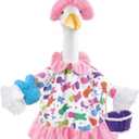 Easter Goose Outfit with Purple Basket for 23" Porch Goose Holiday Bunny Hat Costume Easter Party Outdoor Garden Patio Yard Lawn Art Decoration