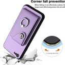 2 x LEMAXELERS for iPhone 16e Wallet Case with Credit Card Holder 360 Rotating Ring Stand Shockproof Protective Cover Snap Button Closure Case for iPhone 16e. Purple YBK