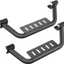 Bronco Running Boards Drop Side Steps Compatible with 2021 2022 2023 2024 2025 Ford Bronco 2 Doors with The Rock Rails,Heavy-Duty Steel Removable Side Bars Step Plates (2 Pcs, Black)