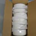 MALACASA 24 OZ Cereal Bowls, Porcelain Soup Oatmeal Bowls Set of 6, White Kitchen Ceramic Serving Bowl with Black Rim, Dishwasher Microwave Oven Safe, White, Series LUNA