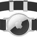 AirTag Cat Collar,Ultra Elastic Cat Tracker Collar with Apple Air Tag Holder, [Lightweight][Scratch Resistant] Stepless Adjustable GPS Pet Collar for Cats Kittens (Black)