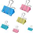 2 x Binder Clips Assorted Sizes, 120 Pcs Colored Paper Clips, Extra Large, Large, Medium, Small, Mini, Micro