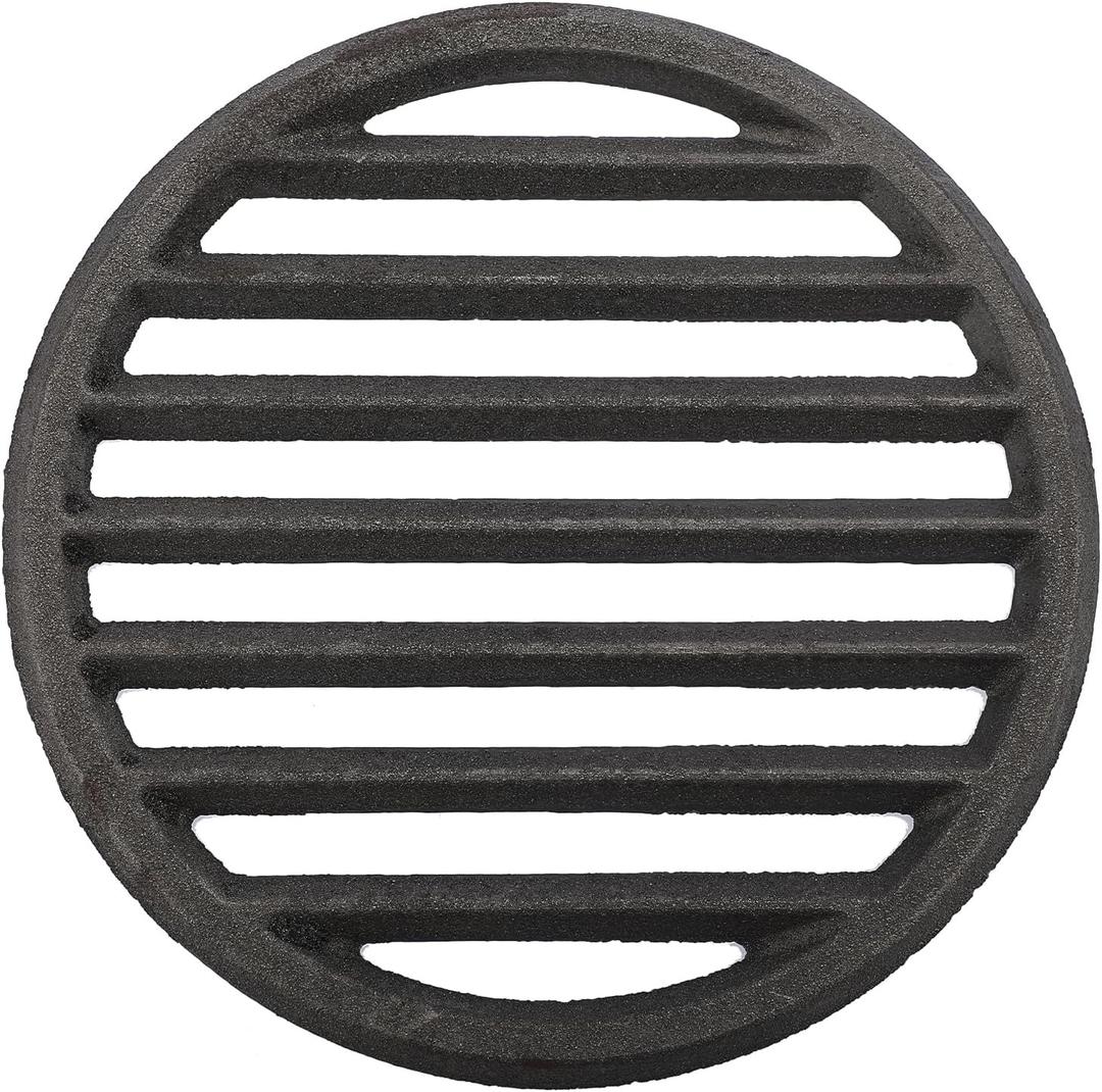 Cast Iron Bottom Fire Grate - 9 Inch Round BBQ Grill Grate Replacement, High Heat Charcoal Plate Bottom Grate Grill Parts, Fireplace Grate for Fire Pit Project BBQ Accessories Parts