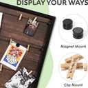 Houseables Picture Board, Photo Board, Photo Display, Picture Collage, Collage Frame, Polaroid Wall Display, Wall Decor, Memory, Postcard, Magnetic, Bulletin, Hanging with Clips, String, Bedroom, 20in, 20 inches by 20 inches by inch