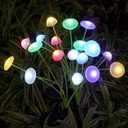Solar Garden Lights, 4-Pack Dual Mode LED Solar Mushroom Lights, Waterproof Firefly Outdoor Decor for Yard, Patio, and Pathway  Colorful Jellyfish Ambiance
