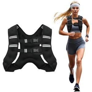 Poudee Weighted Vest, 12lb  Weight Vest for Men Women, Body Weight Vests Adjustable with Reflective Stripe for Strength Training, Running, Workout, Jogging, Walking