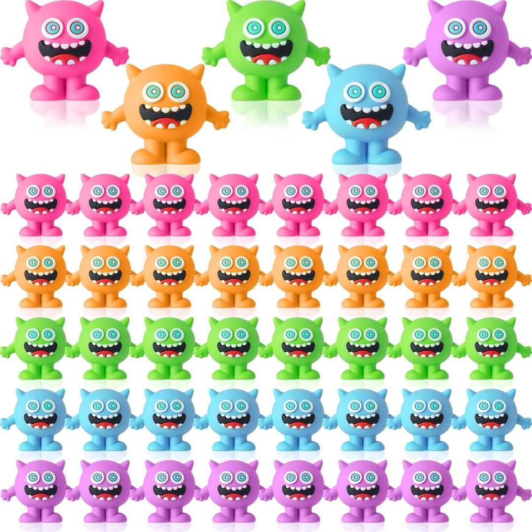 Bucherry 50 Pcs Easter Miniature Monsters Figurines Small Monster Figures Toys Bulk for Easter Party Favors Gifts Goodie Bag Supplies Birthday Decor in Fairy Garden to Prank Hide and Seek