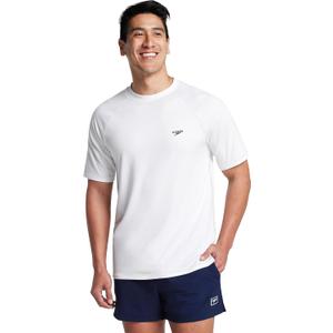 Speedo Men's UV Swim Shirt Short Sleeve Loose Fit Easy Tee (X-Large)