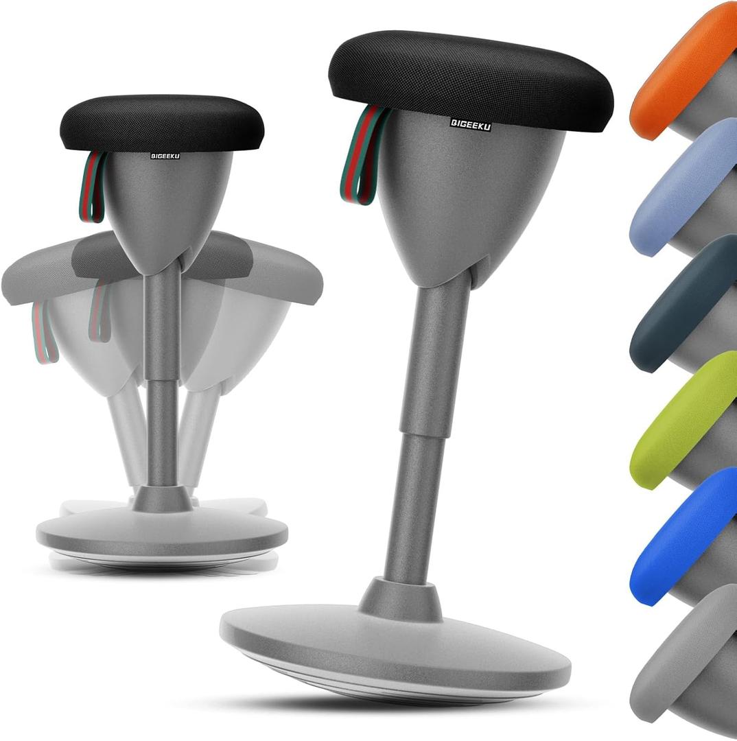 Wobble Stool Standing Desk Stool, Height Adjustable Stool 19-27 inch, Encourage Good Posture, Non-Slip Base, Ergonomic Standing Desk Chair for Office Desks and Classrooms (Black)