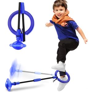 Skip Ball, Portable Foldable Colorful Flash Wheel Swing Ball, Kids Toys for Girls & Boys, Sports Fitness Toys for Kids & Adults. Gifts for Mom Women & Girls Toys Age 5-10 Years (Blue)