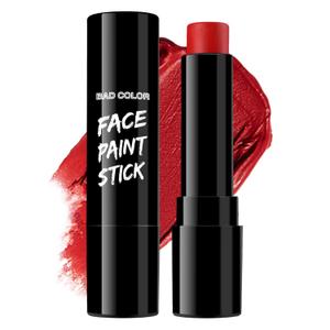 BADCOLOR Red Face Body Paint Eye Black Stick, Cream Blendable Face Painting Sticks for Sports Softball Football Baseball, Face paint for Halloween Clown Joker Devil Cosplay Costume Parties Events