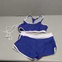 Womens Sport Two Piece Swimsuits Racerback Tops Boy short Bottom (X-Medium, Blue Print)