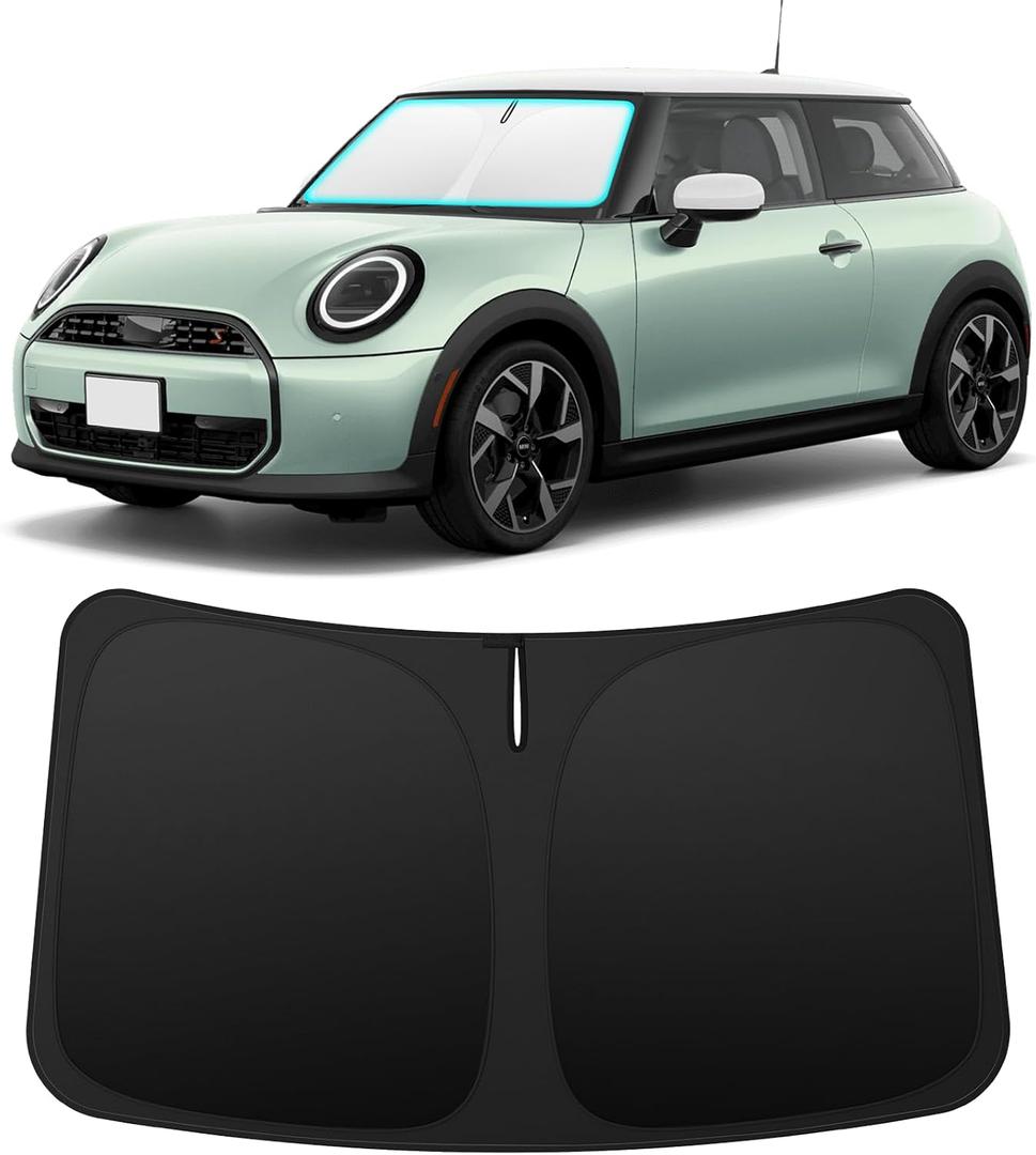 INSAUTO Foldable Windshield Sun Shade for BMW Mini Cooper F55 2015-2024, Heat & UV Protection Car Sunshade with Storage Bag, Keep Interior Cool & Easy Installation
