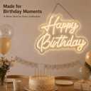 Happy Birthday Neon Sign, 22x16.9in LED Dimmable Warm White