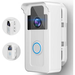 Anti-Theft Doorbell Angle Mount Compatible with Ring/Blink Video Doorbell 1 2 3 Plus 4 Pro 2, Outdoor Camera Mount Holder 45-135 Degree Adjustable, Doorbell Door Mount for Apartments, White