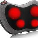 Papillon Shiatsu Back and Neck Massager with Heat, Deep Tissue Kneading,Electric Massage Pillow for Back,Shoulders,Legs,Foot,Body Muscle Pain Relief,Use at Home,Car,Office (Gray)