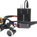Dental Loupes with Light 2.5X 3.5X Surgical Binocular Magnifier & Dental Headlight with Filter (2.5X-420)