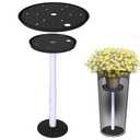 YLSAZL 2 Pack Adjustable Height Plant Risers for Inside Pots,21-33" Rise Plant Risers for, Indoor & Outdoor Insert with, Tall Square Round Taper Planter with 6''8" 10" Base & Top（Black - Long）