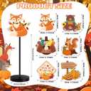 Wenqik 6 Pcs Thanksgiving Tabletop Decor Turkey Table Centerpiece Standing Thanksgiving Party Decorations Turkey Sign Wooden Block Fall Shelf Ornaments Pumpkin Maple Leaf for Home Autumn Harvest