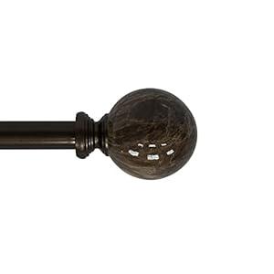 Jeco Tom Adjustable Single Curtain Rod 48" to 120"-Bronze