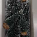 6 Pcs Small Christmas Trees Bottle Brush Christmas Trees Christmas Decorations, Small Christmas Pine Tree with Wooden Base for Christmas Table Decorations (4 Size)