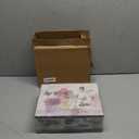 ELLDOO Wooden Treasure Chest Box, Wooden + PU Leather Storage Decorative Box for Jewelry Trinkets Photos, Vintage Rectangular Keepsakes Box for Girls Women Gifts (Lavender Pattern)