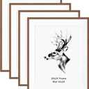 Yaetm 20x24 Picture Frame Matted to 16x20, Walnut Brown, Solid Wood 20x24 Frame for Gallery Wall, Photos, Posters & Art Prints, Horizontal and Vertical Wall Mount (4 pack, Walnut)
