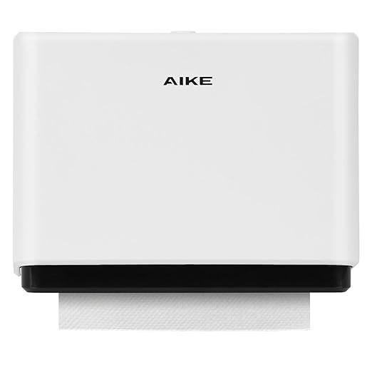 AIKE Wall Mount Paper Towel Dispenser, Fit Multifold Paper Towel Folded Size 10"x3.1" or Smaller, 200 Sheets Capacity White Finish