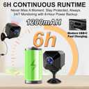 2026 Upgraded 4K Mini Wireless Security Camera, 6H Battery Small Wireless Indoor Nanny Cam with No-Glow Night Vision, Motion Alerts, Home/Office Security Camera with Dual Storage