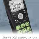 [New] VTech VG134-11 DECT 6.0 Cordless Home Phone with Bluetooth Connection, Digital Answering Machine, Backlit Display,Full Duplex Speakerphone, Caller ID/Call Waiting,1000 ft Range (Black)