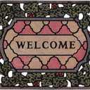 CHICHIC Entrance Door Mat Large 24 x 36 Inch Entry Way Doormat Front Door Rugs Outdoors Heavy Duty Welcome Mat Non Slip Rubber Back Low Profile for Garage, Patio, High Traffic Area, Small Flower