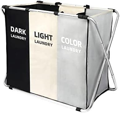 180L Large Laundry Basket, Freestanding Laundry Hamper, Collapsible Tall Clothes Hamper with Handles for Clothes Toys in the Dorm & Family Closet Storage Container and Organizer (1-Pack)